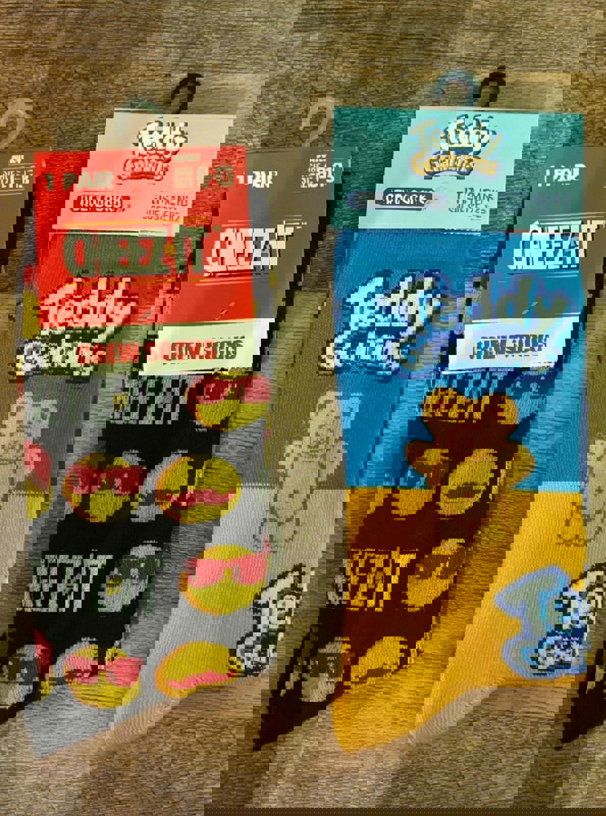 Cheez Its And Teddy Grahams Crew Socks (Brand New)