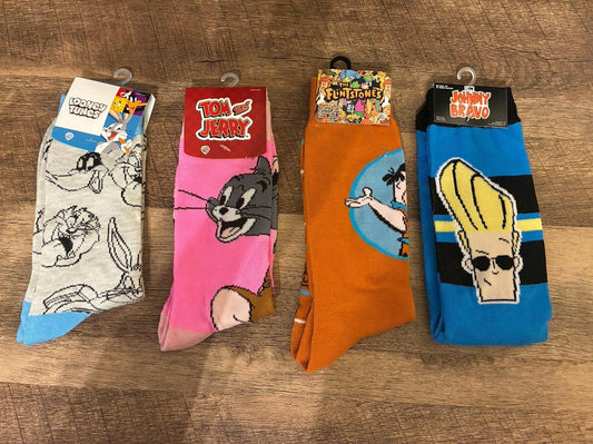 Looney Tunes Tom And Jerry Flintstones Johnny Bravo - Socks