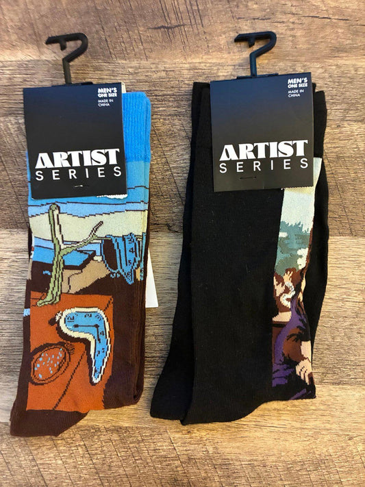 Mona Lisa Persistence Memory Time Da Vinci Picasso Socks NEW