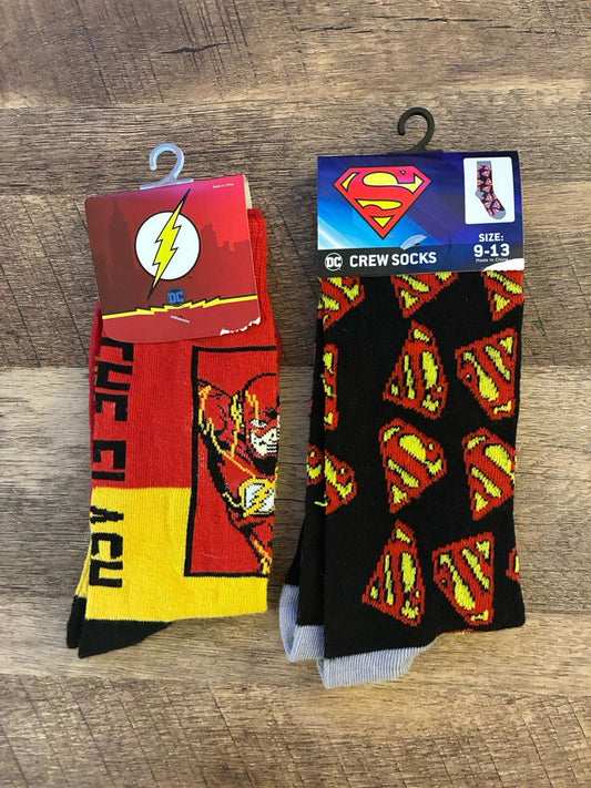 Superman - The Flash - Superheroes Crew Socks (Brand New)