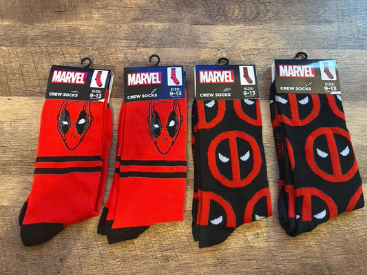 Deadpool - Marvel - 4 Pairs Of Crew Socks (Brand New)