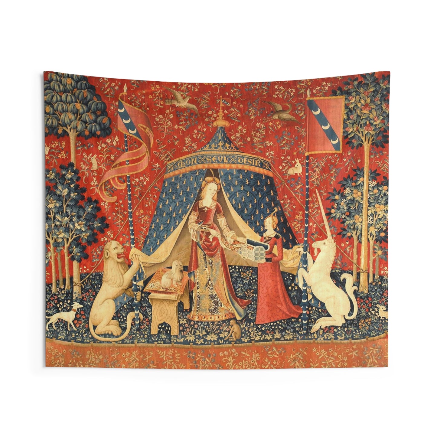 Lady And The Unicorn Wall Tapestry