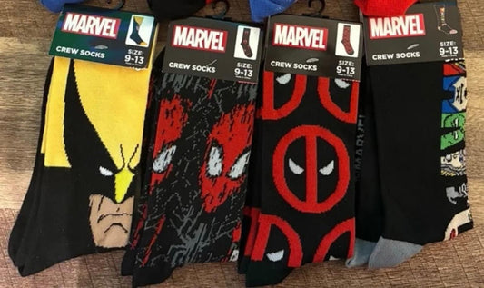 Wolverine - Spiderman - Deadpool - Marvel Socks (Brand New)