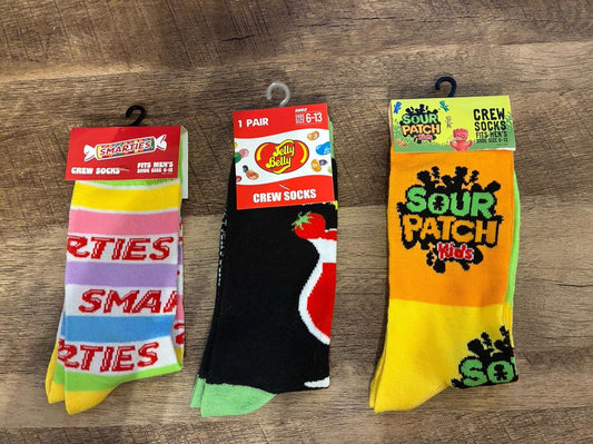 Smarties - Jelly Beans - Sour Patch Kids - Crew Socks (New)