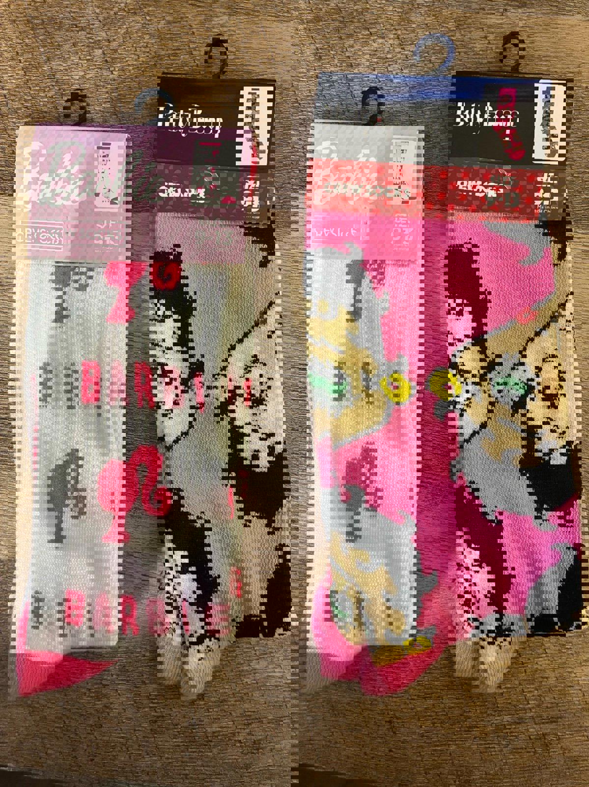 Barbie And Betty Boop Crew Socks (Brand New)