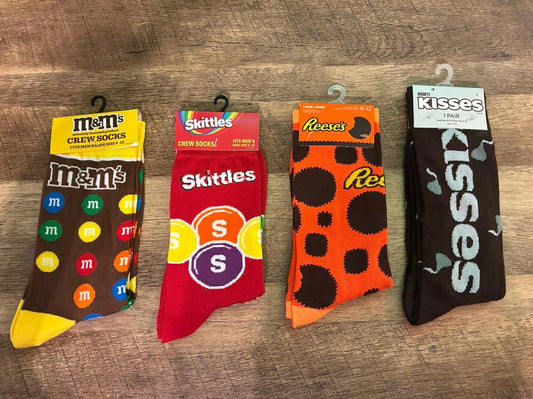 M&M Skittles Reese’s And Hersheys Kisses Crew Socks (New)
