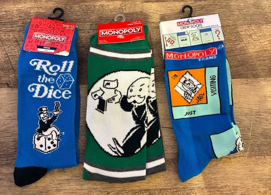 Monopoly Hasbro - Crew Socks 3 Pairs (Brand New)