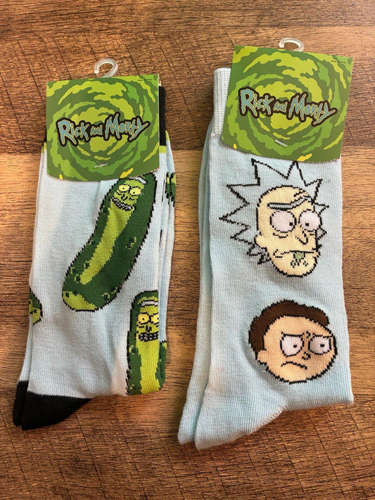 Rick And Morty Crew Sock 2 Pack (Brand New) - Pickle Rick