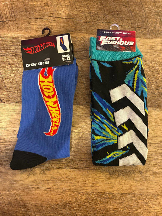 Fast And Furious And Hot Wheels Crew Socks (Brand New)