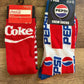 Coke And Pepsi Crew Socks (Brand New)