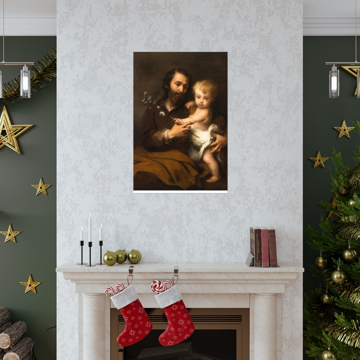 Saint Joseph And Baby Jesus Print Poster