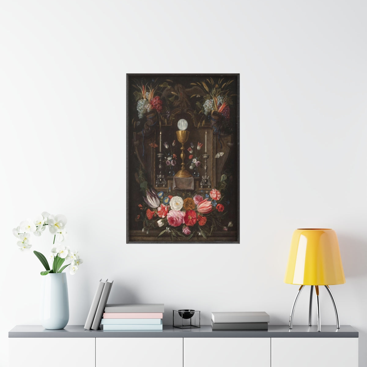 Altar Niche With Symbols Of The Eucharist Print Poster