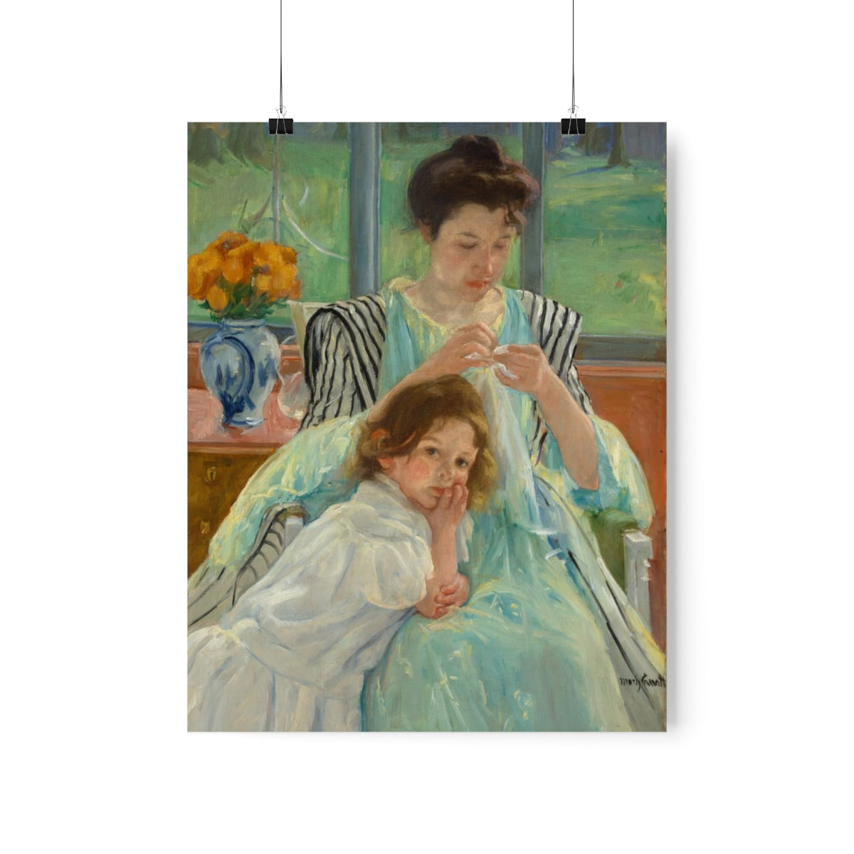 Mary Cassatt - Young Mother Sewing Print Poster