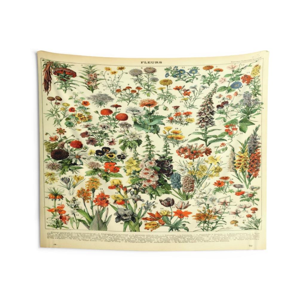 Adolphe Millot Vintage Fleurs (Flowers) 1909 Wall Tapestry - Art Unlimited