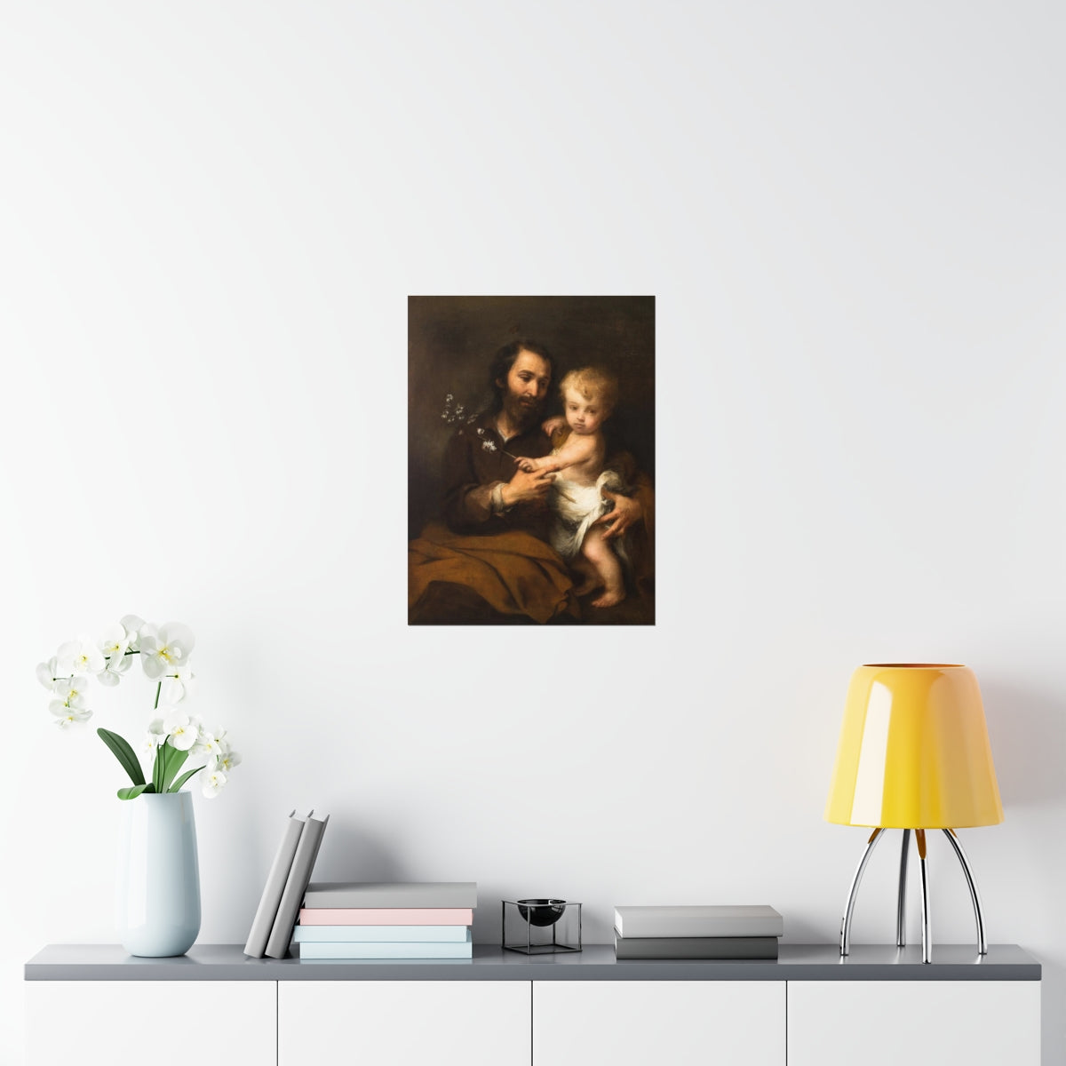 Saint Joseph And Baby Jesus Print Poster