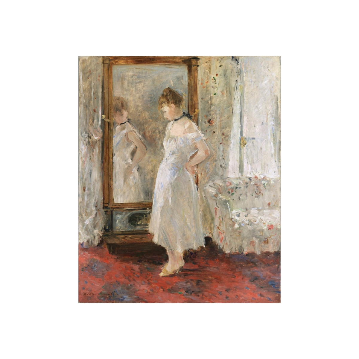 Berthe Morisot - French Impressionist - The Psyche Mirror Print Poster