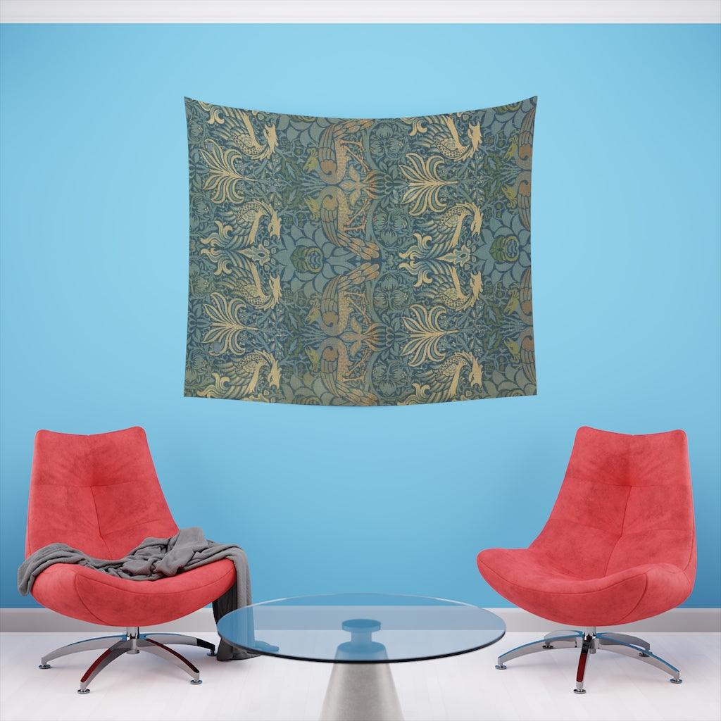 William Morris Dragon And Peacock Wall Tapestry - Art Unlimited