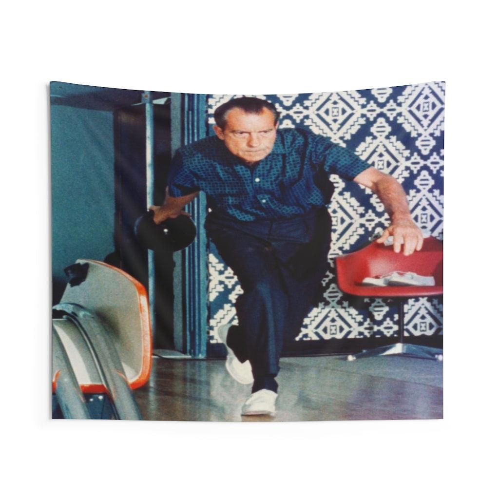 Richard Nixon Bowling Wall Tapestry - Art Unlimited