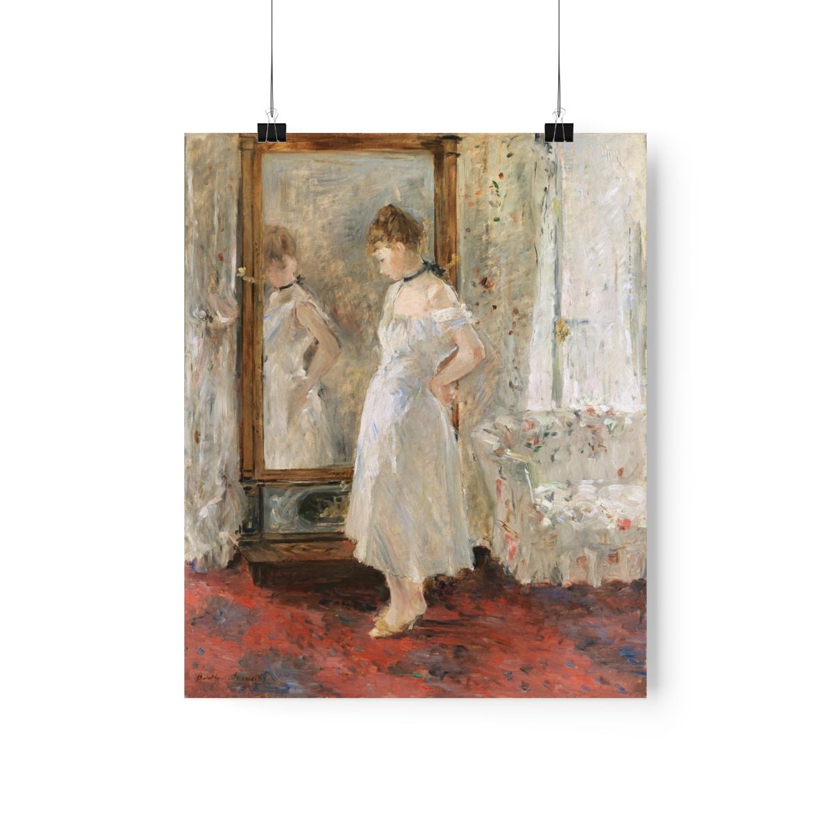 Berthe Morisot - French Impressionist - The Psyche Mirror Print Poster