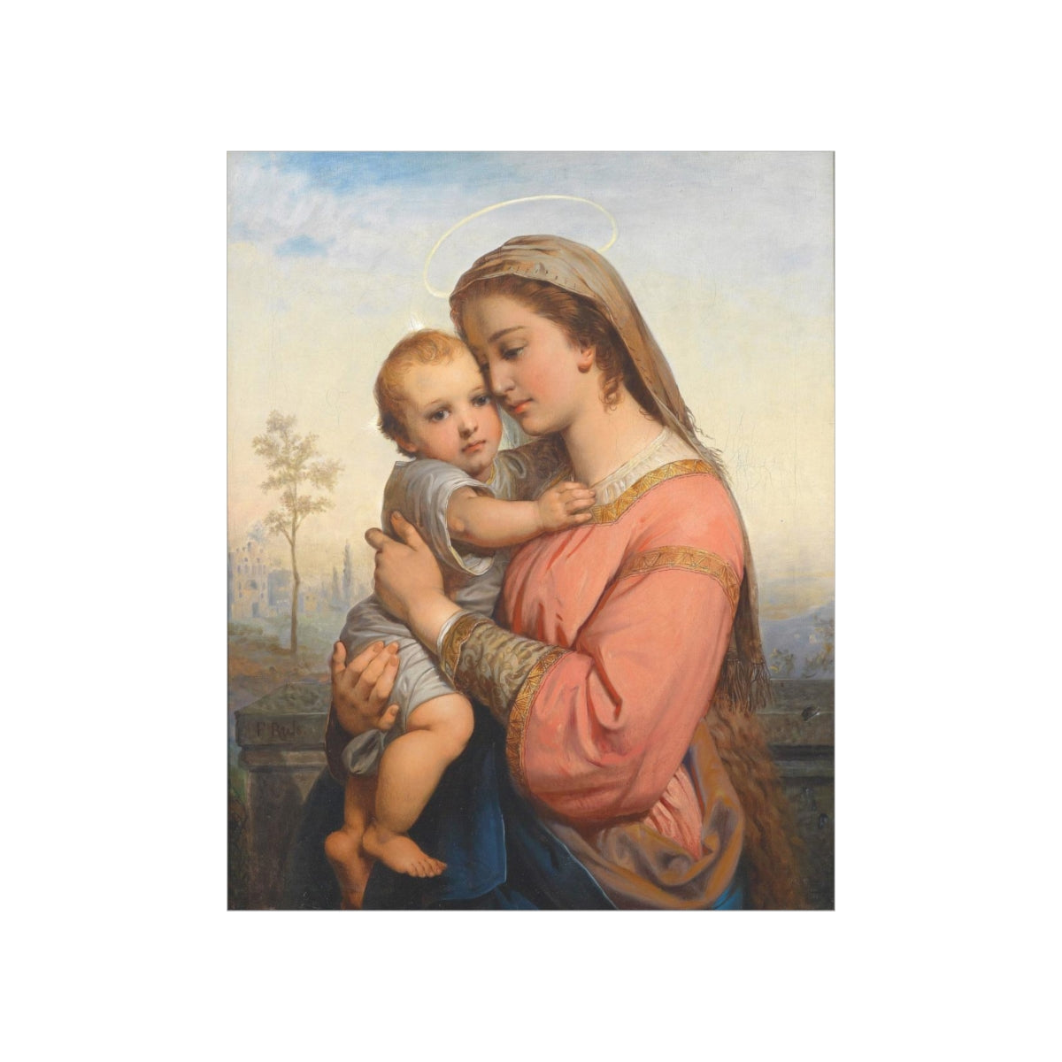 Madonna And Child Franz Russ Print Poster