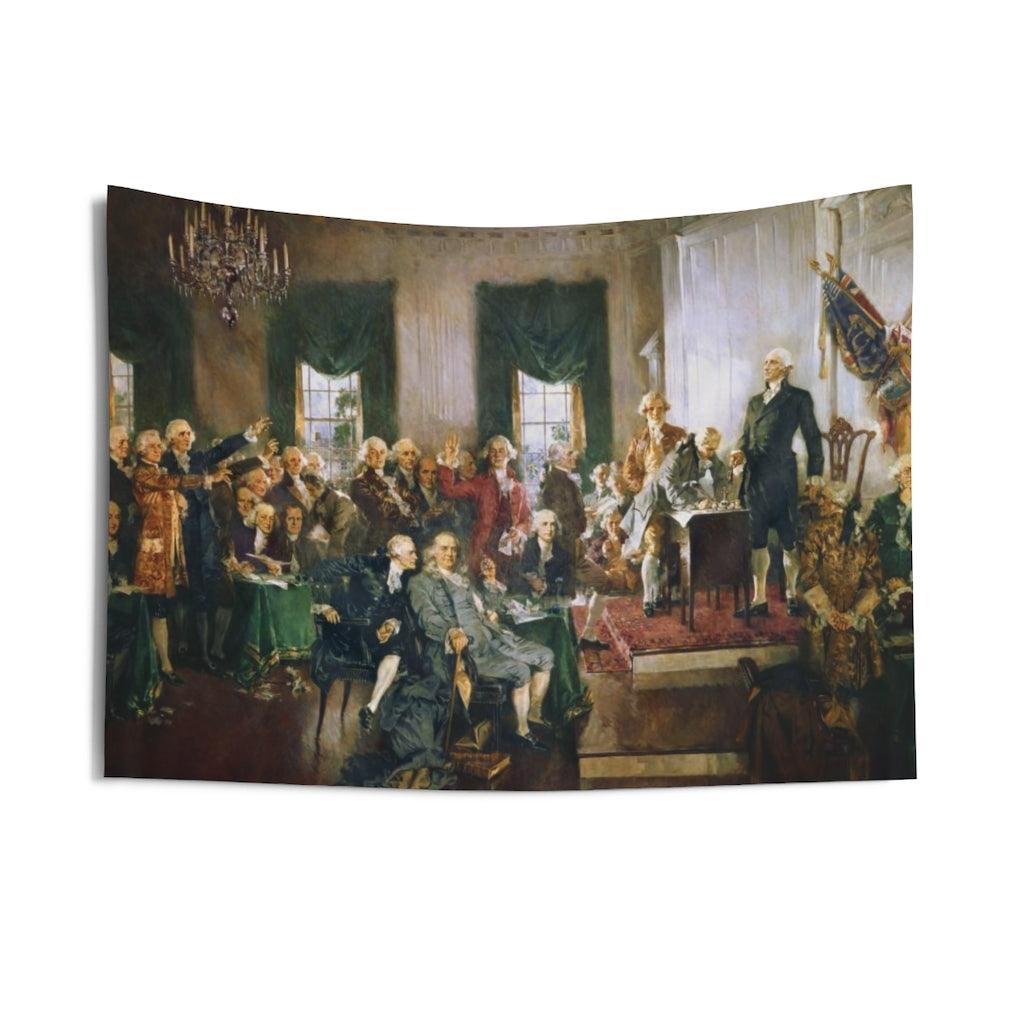 Signing Of The Constitution Of the United States By Howard Chandler Christy Wall Tapestry - Art Unlimited