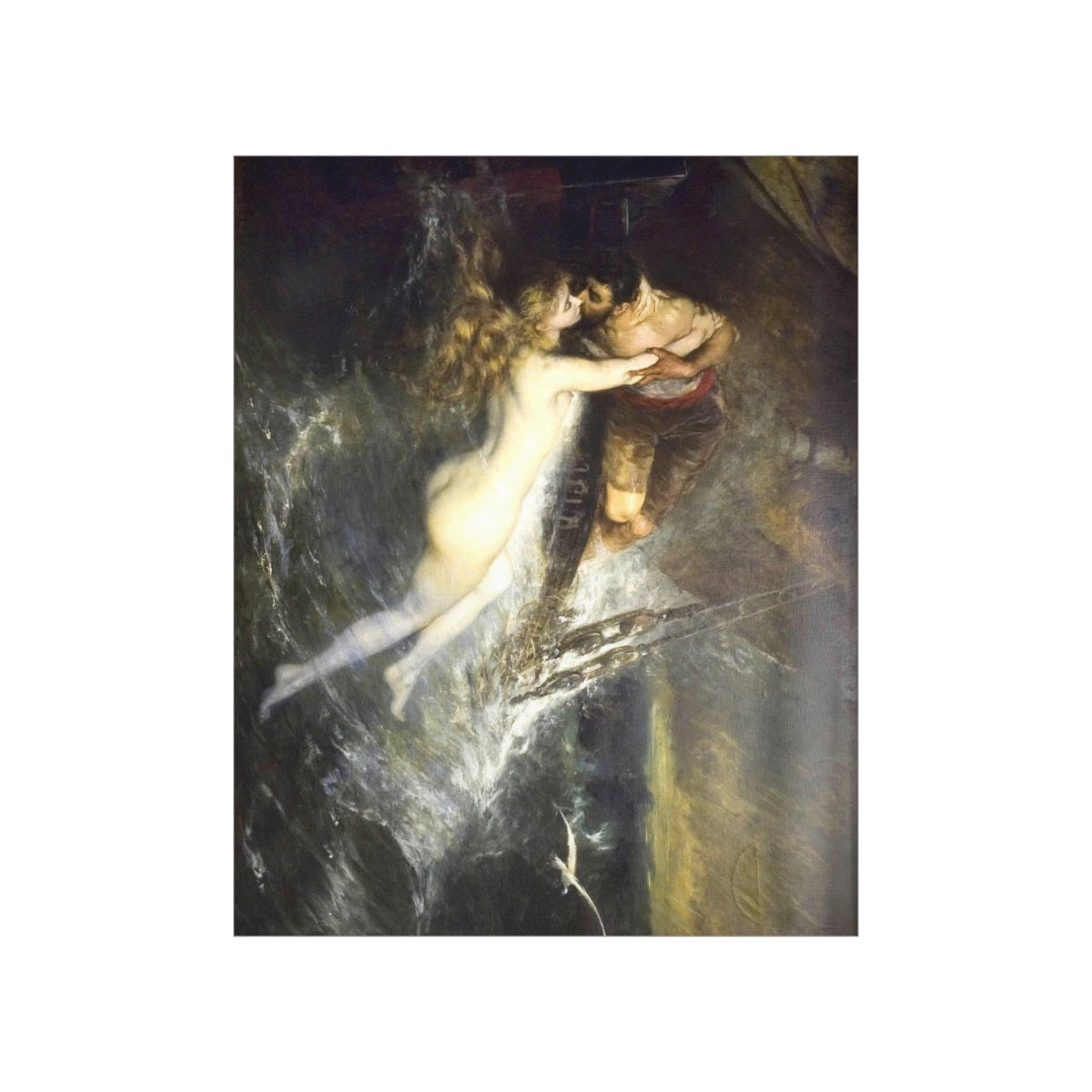 Gustav Wertheimer - The Kiss Of The Siren 1882 Print Poster