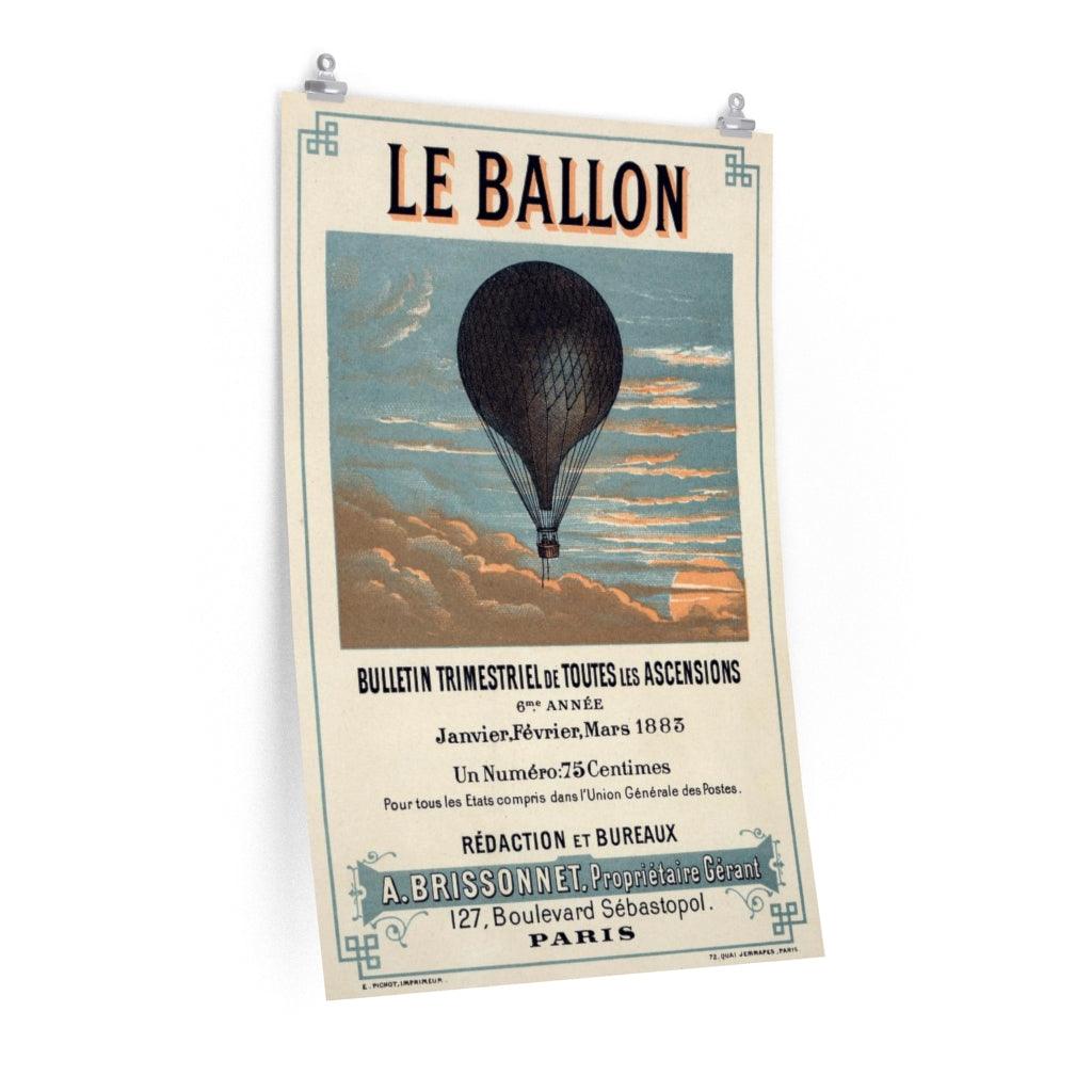 1883 Le Ballon Paris France - A Brissonnet Balloon Air Ship Pilot Print Poster - Art Unlimited