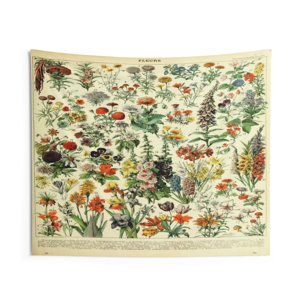Adolphe Millot Vintage Fleurs (Flowers) 1909 Wall Tapestry - Art Unlimited