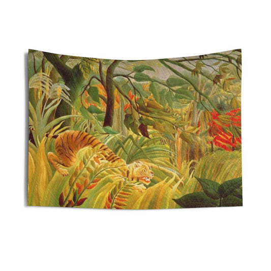 Tiger In A Tropical Storm By Henri Rousseau Wall Tapestry - Art Unlimited