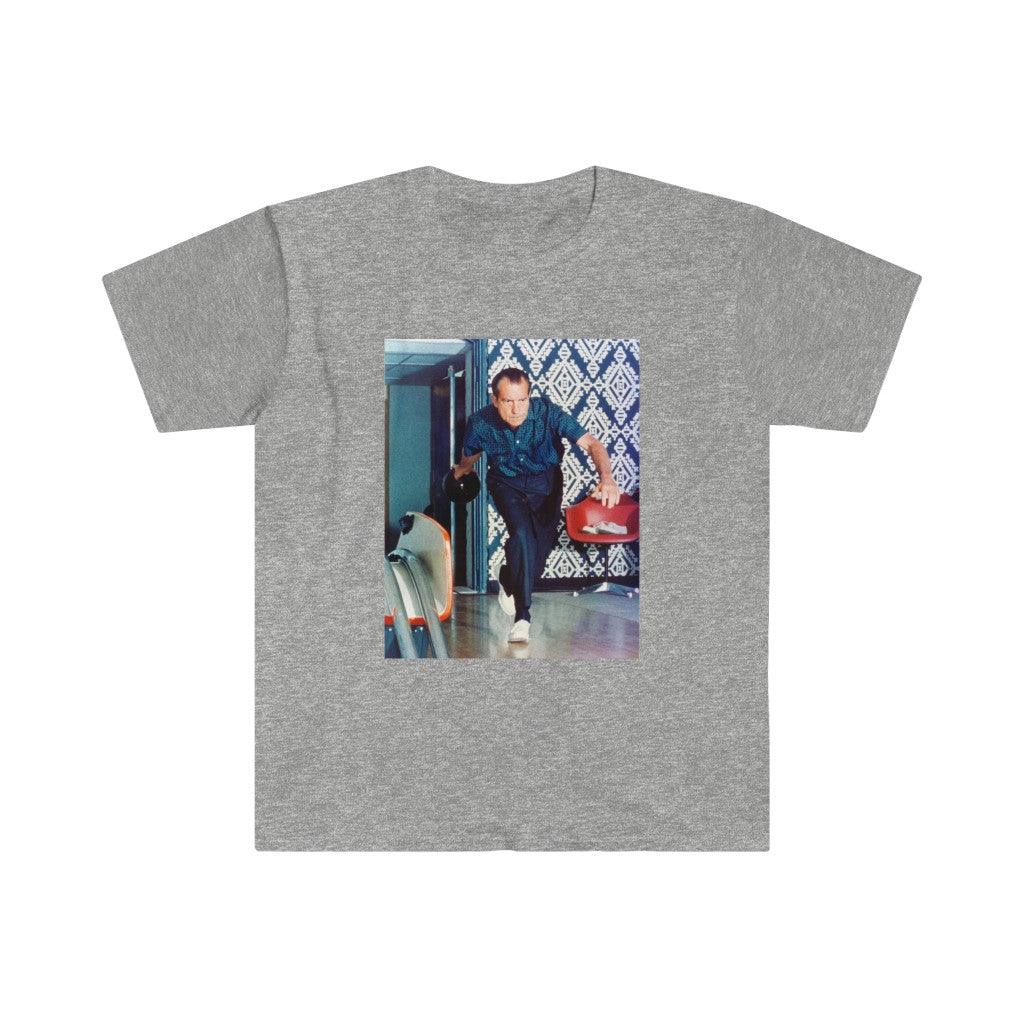 Richard Nixon Bowling Unisex Softstyle T-Shirt - Art Unlimited