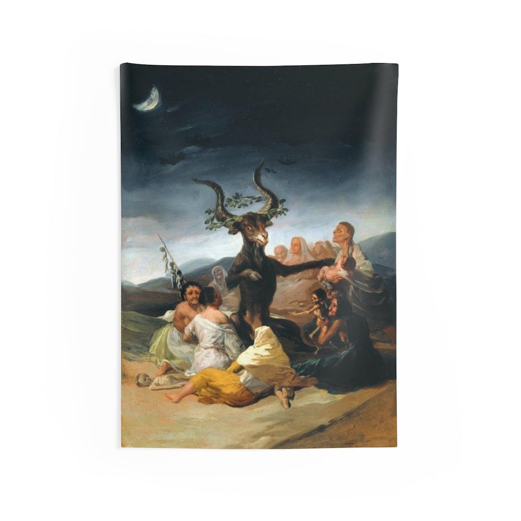 Witches Of Sabbath By Francisco Goya Wall Tapestry - Art Unlimited