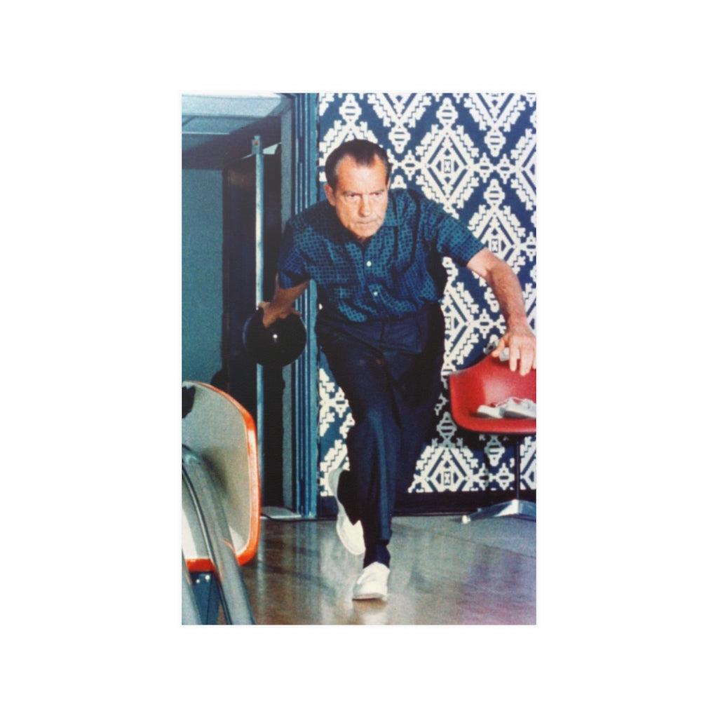 Richard Nixon Bowling Print Poster - Art Unlimited