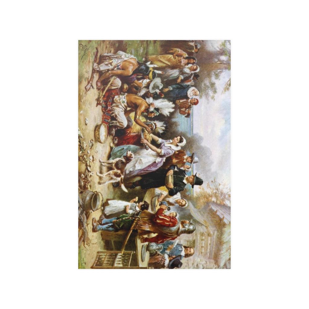 The Pilgrims First Thanksgiving By Jean Leon Gerome Print Poster - Art Unlimited