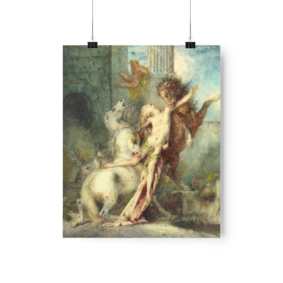 Diomedes Devoured By Horses - Gustave Moreau Print Poster