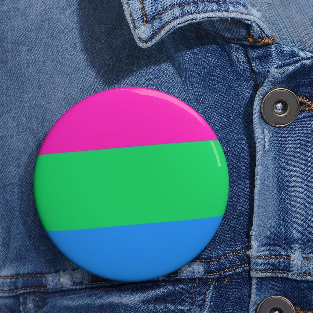 Polysexual Pride Flag Pin Button (3 Inches) - Art Unlimited