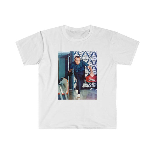 Richard Nixon Bowling Unisex Softstyle T-Shirt - Art Unlimited