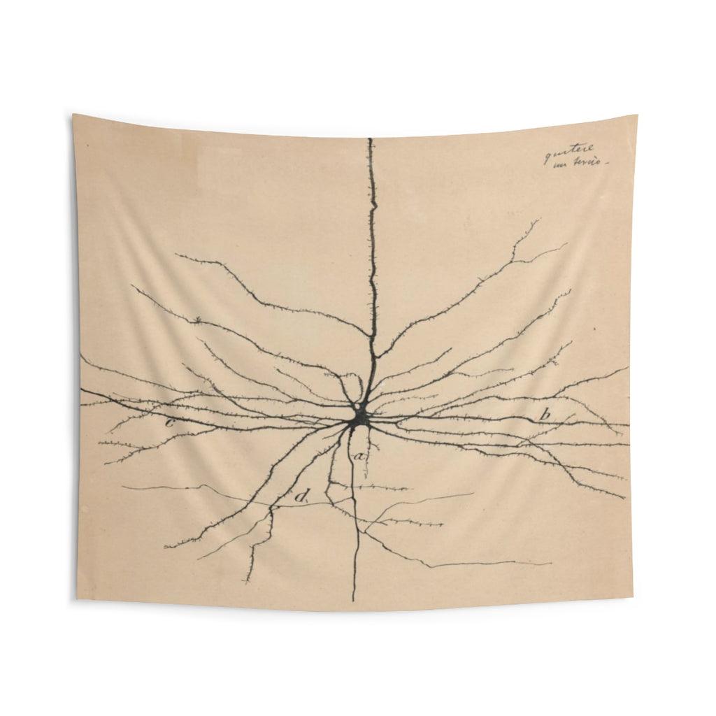 Pyramida Neuron Drawing From Santiago Ramón Y Cajal 1904 Wall Tapestry - Art Unlimited