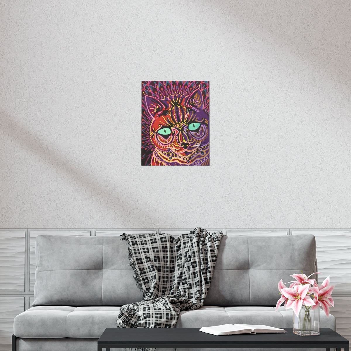 Louis Wain Kaleidoscope Cat Print Poster