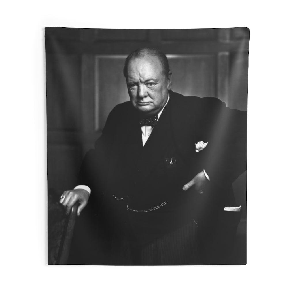 Winston Churchill Portrait Wall Tapestry - Art Unlimited