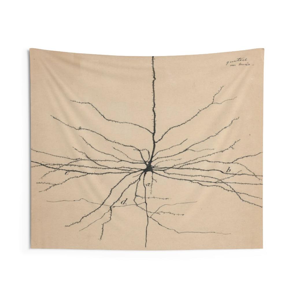 Pyramida Neuron Drawing From Santiago Ramón Y Cajal 1904 Wall Tapestry - Art Unlimited