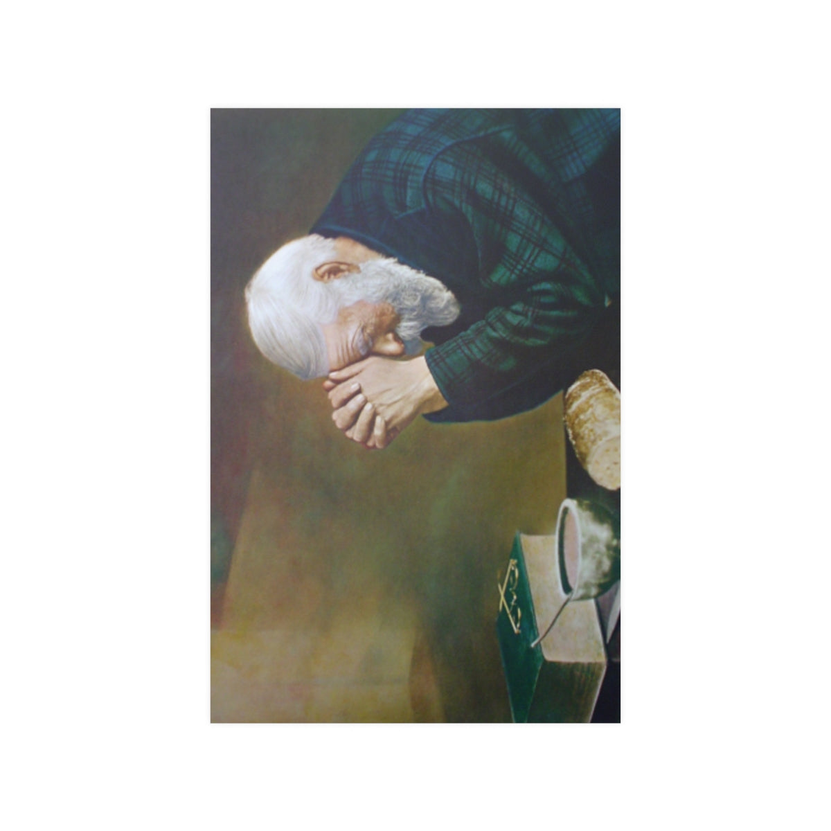 Eric Enstrom Man Praying Over Bread Grace Print Poster