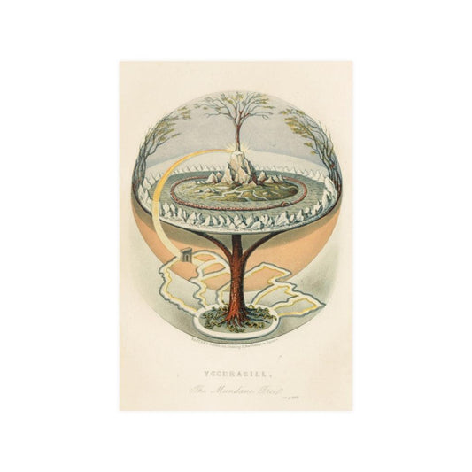 Tree Of Life Yggdrasil Antique Nordic Illustration Print Poster - Art Unlimited