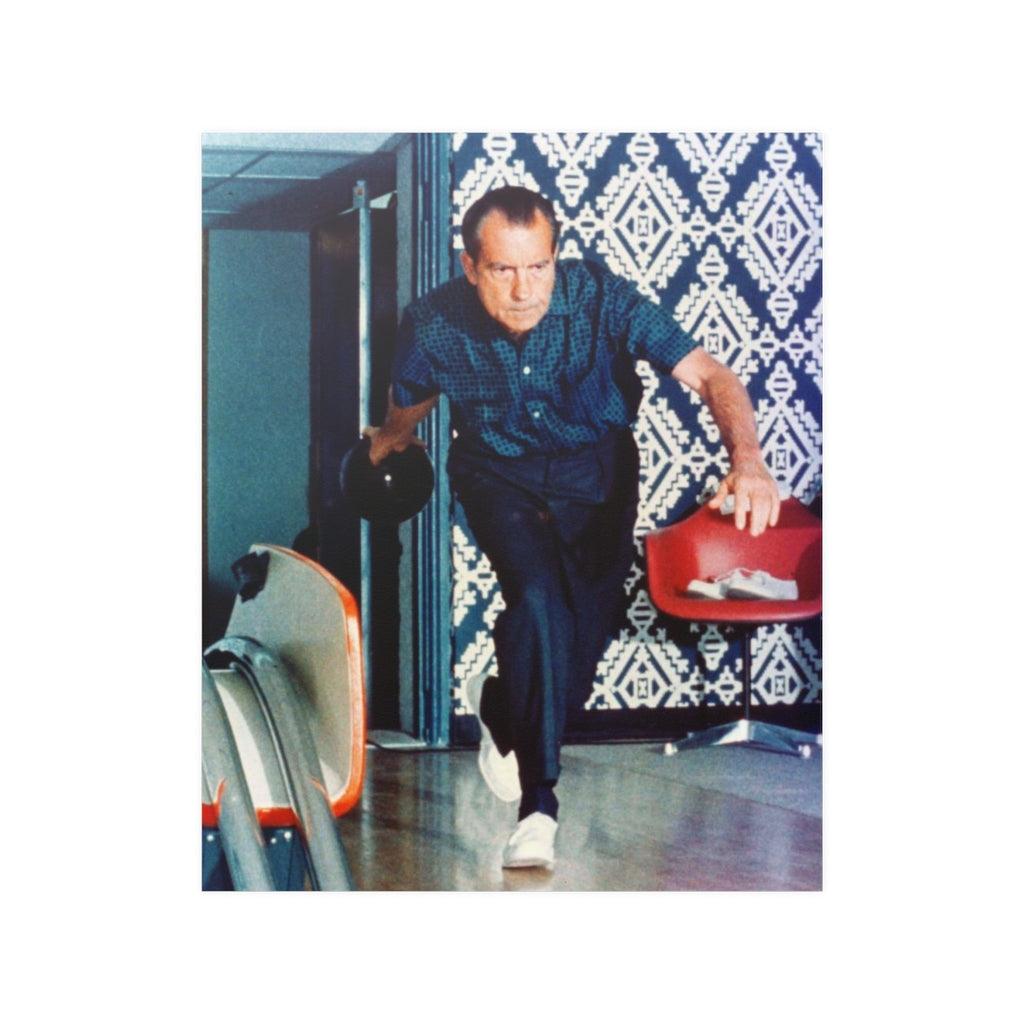 Richard Nixon Bowling Print Poster - Art Unlimited