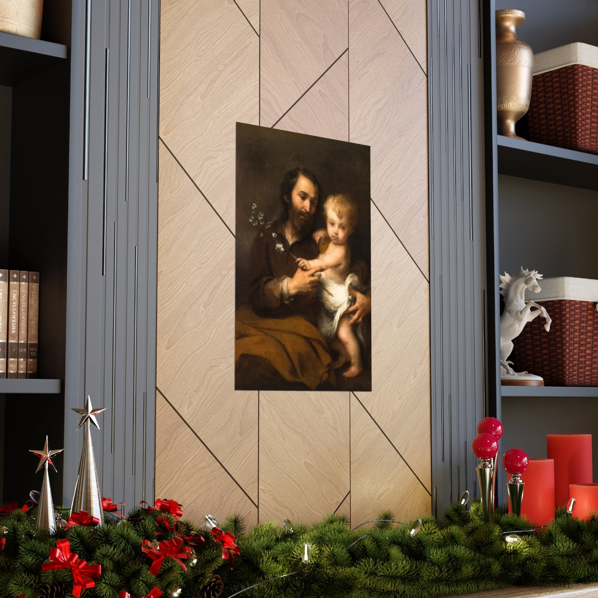 Saint Joseph And Baby Jesus Print Poster