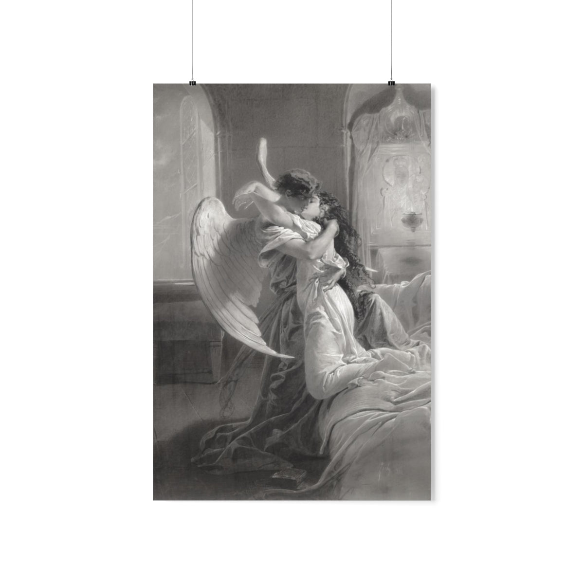 Mihaly Von Zichy | Romantic Encounter | Angel Kiss Print Poster