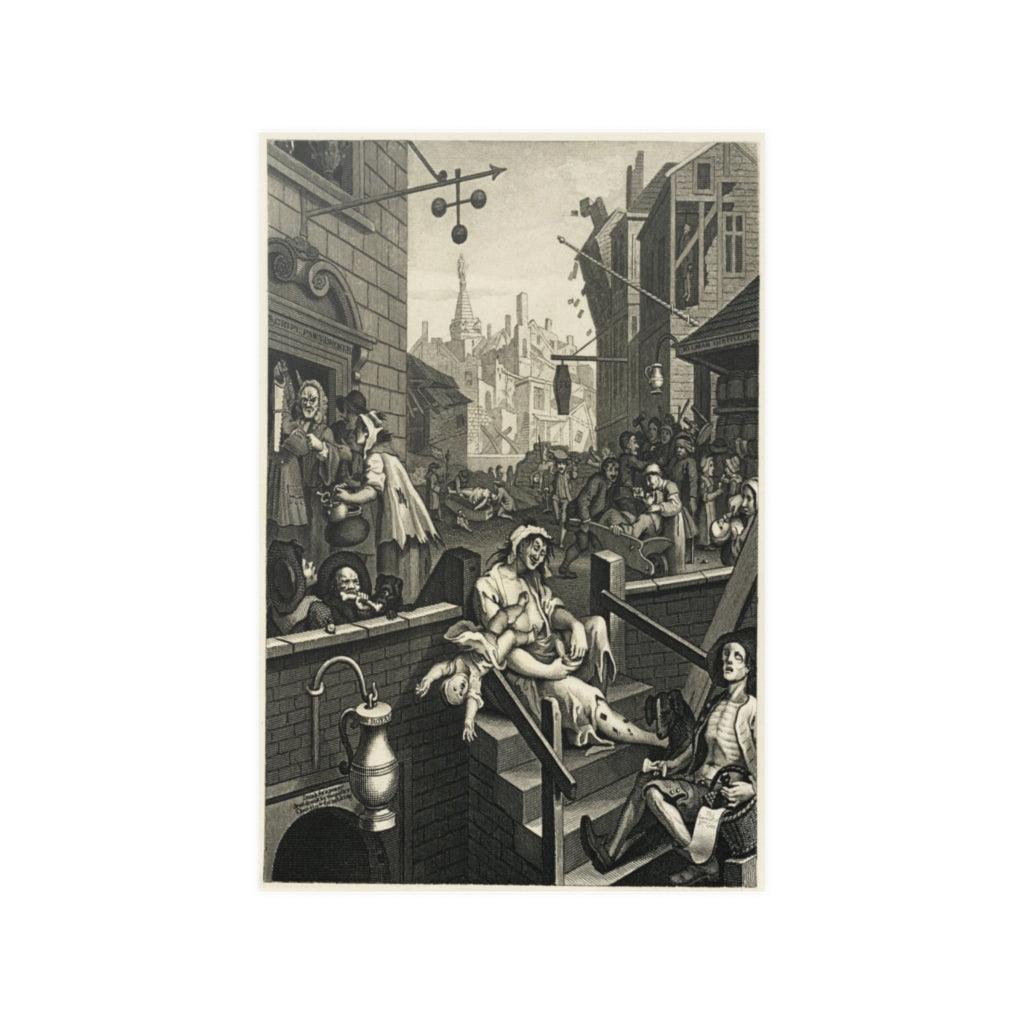 William Hogarth Gin Lane Print Poster - Art Unlimited