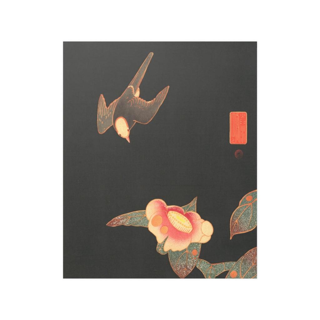 Swallow And Camellia By Jakuchu Ito Print Poster - Art Unlimited