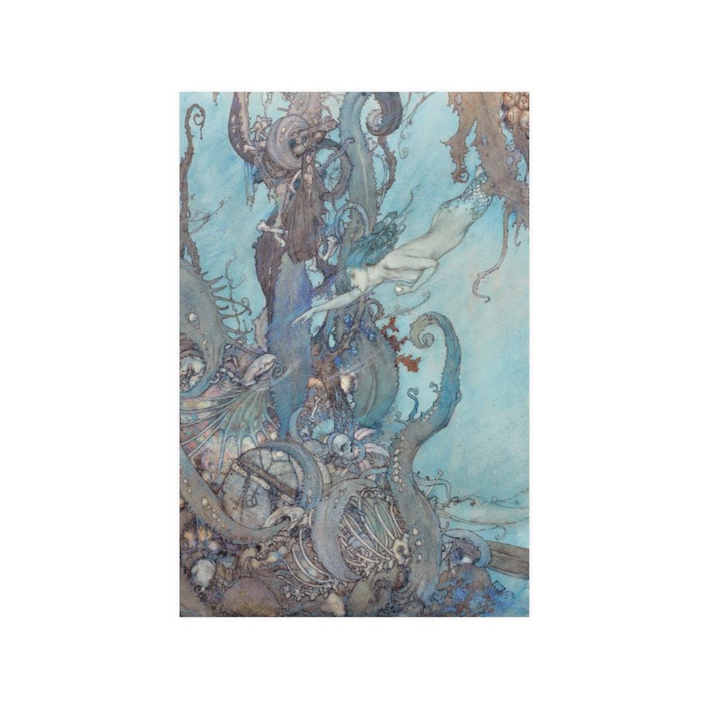 The Little Mermaid By Edmund Dulac Print Poster - Art Unlimited