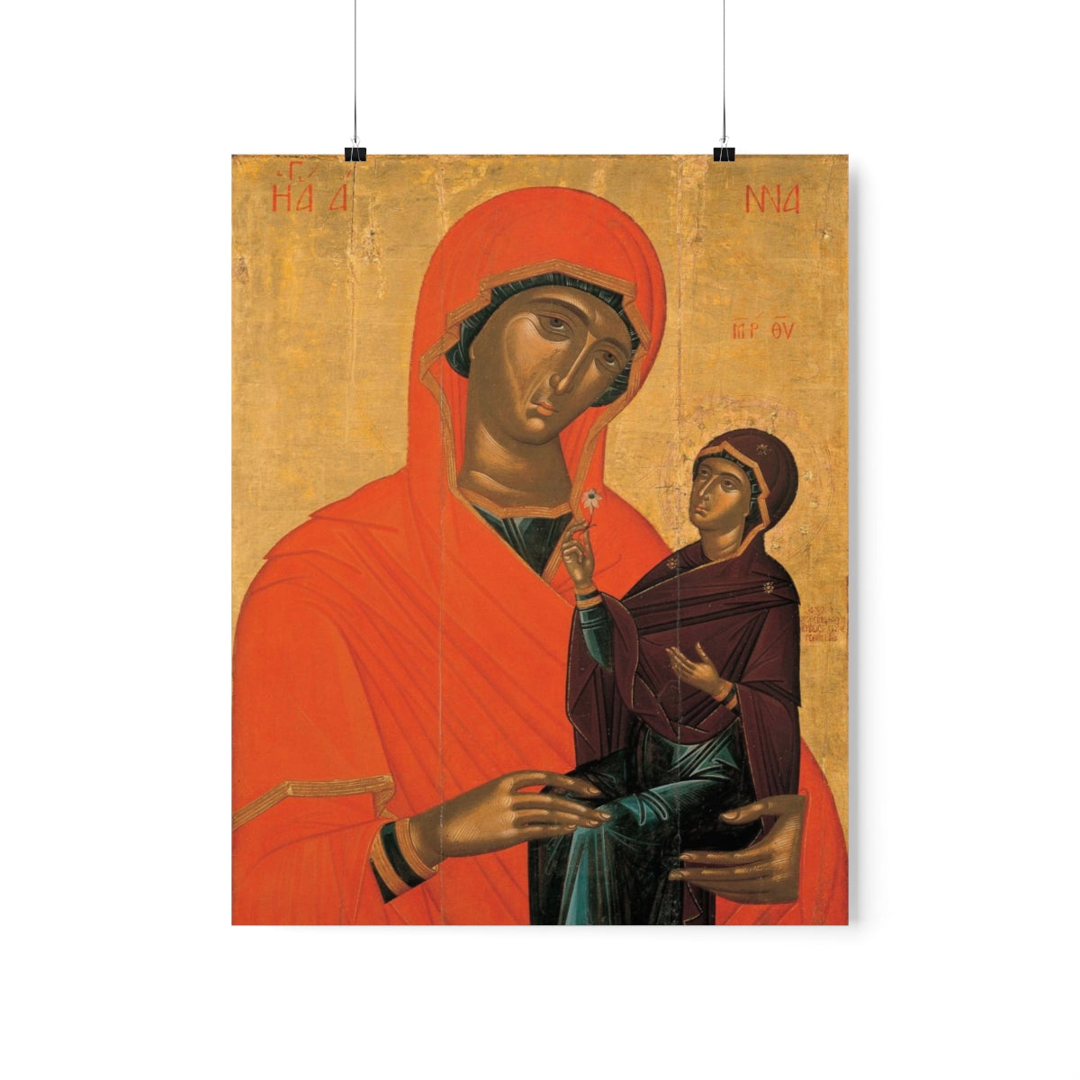 Saint Anne Grandmother Of The Church - Patron Of Housewives Print Poster