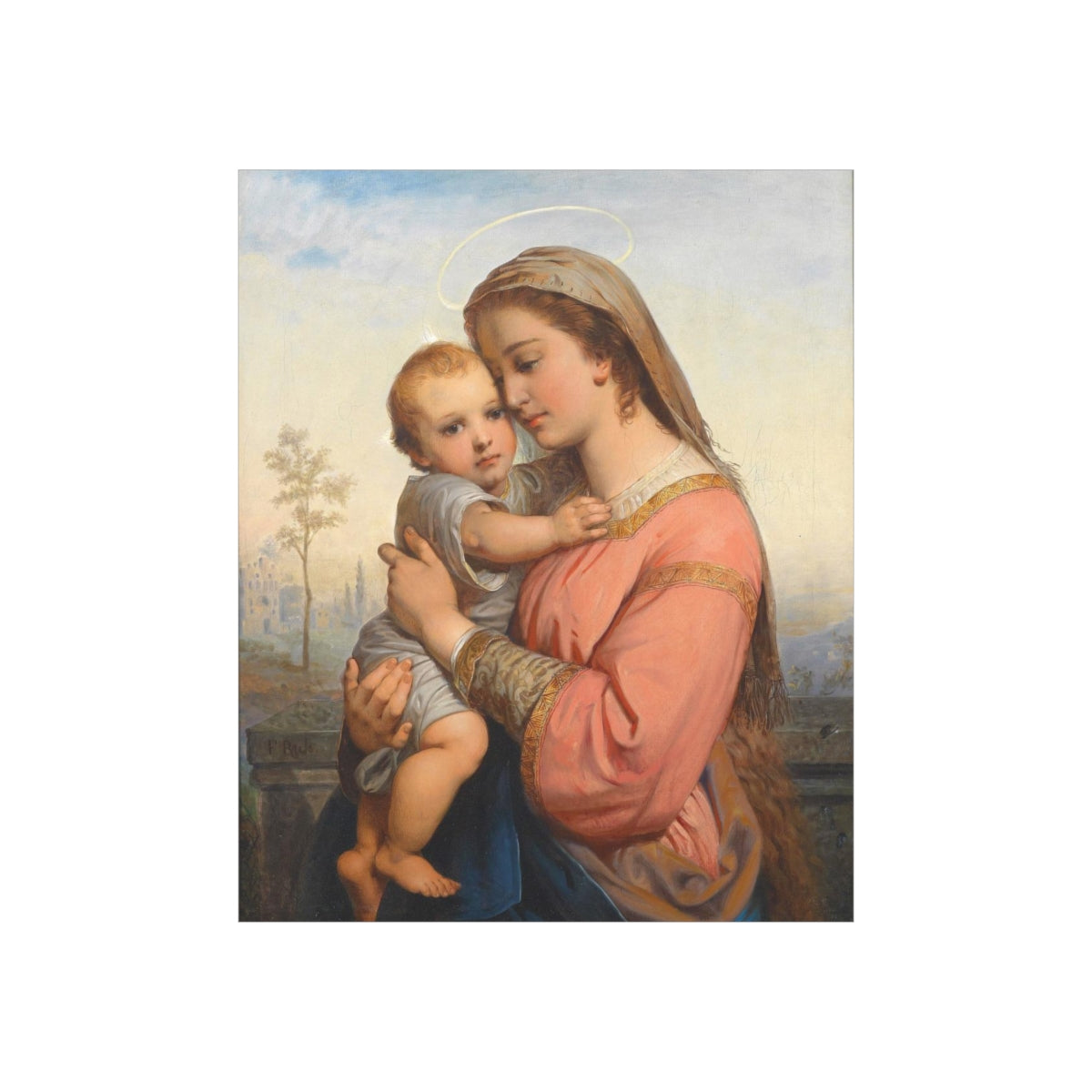 Madonna And Child Franz Russ Print Poster